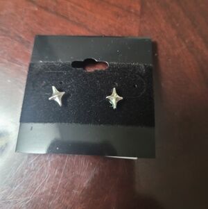 Rampage Silver Color Star Stud Earrings